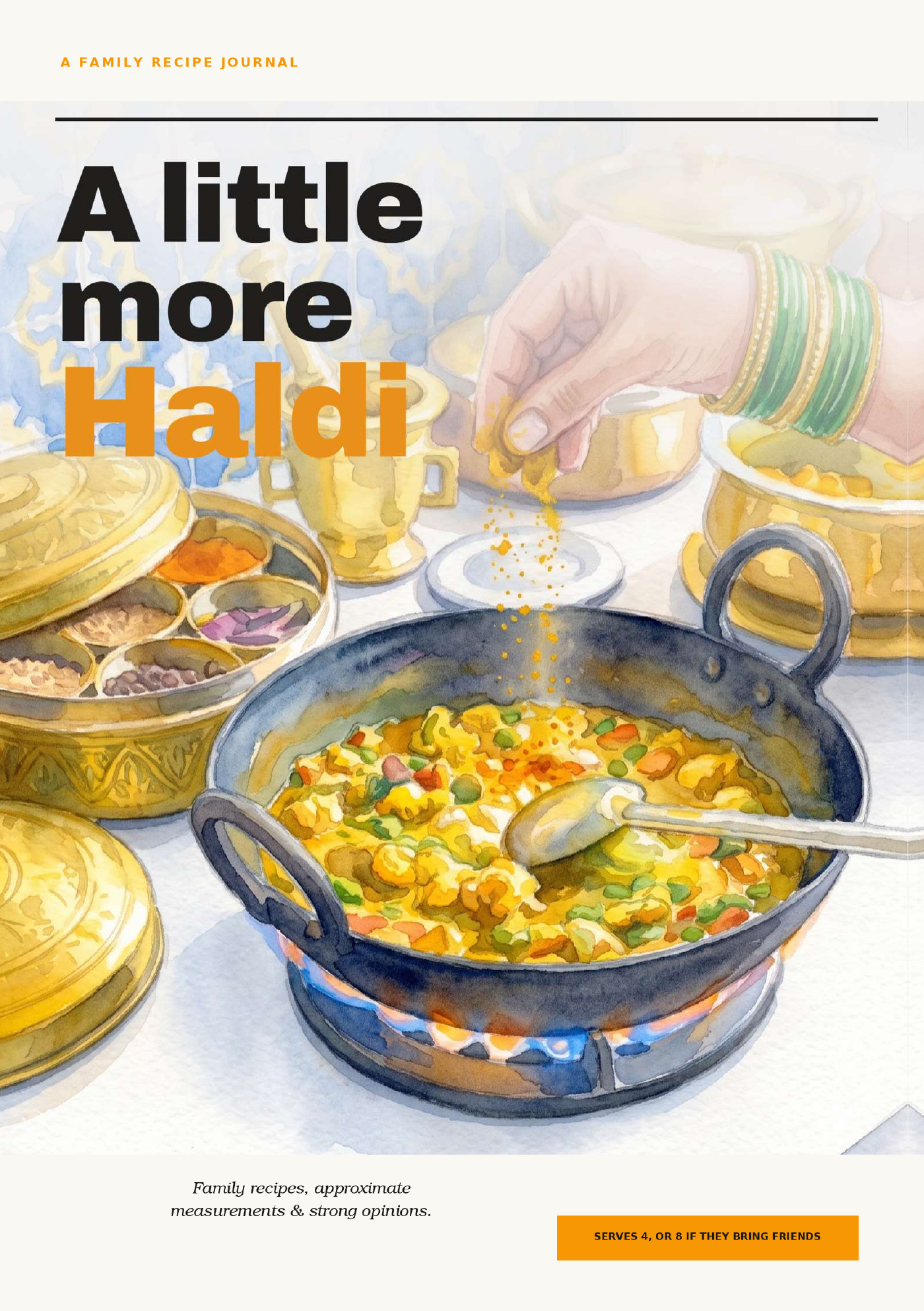 A Little More Haldi family recipe journal cover